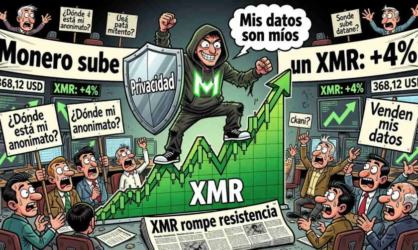 Monero (XMR) avanza un 3,96% y se mantiene firme sobre $368,12