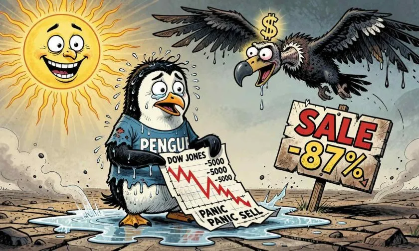 PENGU se desmorona un 87% desde su ATH y el volumen se evapora: ¿capitulación final o trampa bajista?