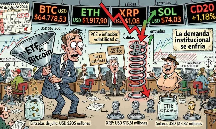 ETF de Bitcoin registran sus menores entradas mensuales desde su lanzamiento