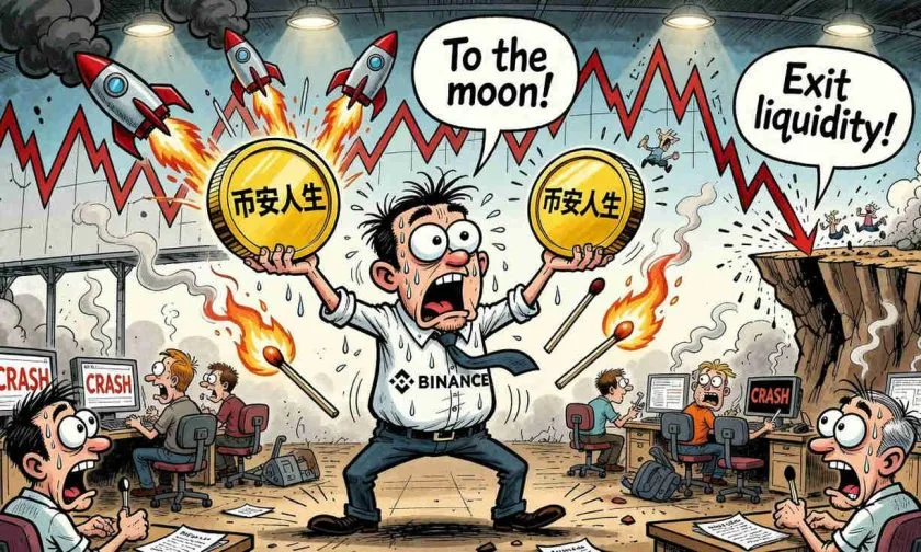 Binance Life ($币安人生) se desploma un 23% desde su máximo y los volúmenes se secan