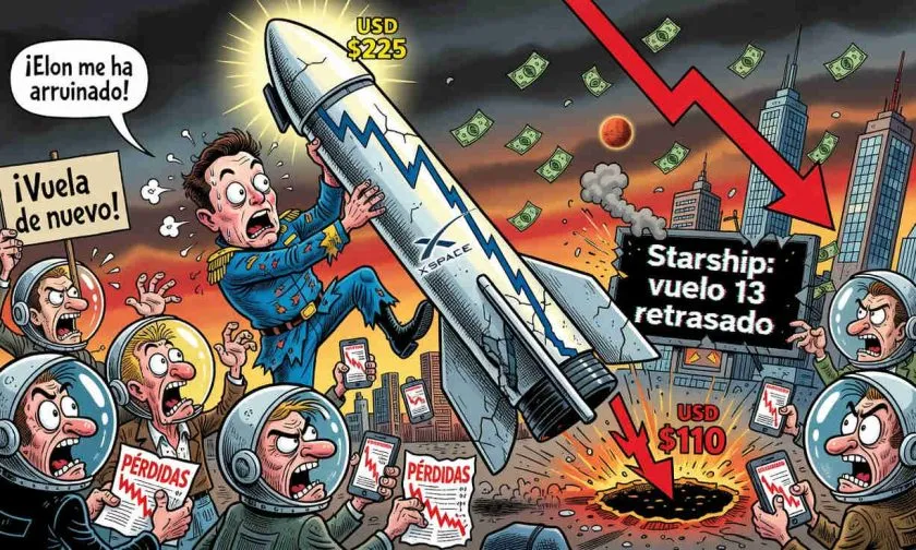 Inversores de SpaceX enfrentan pérdidas tras caída de la acción desde junio