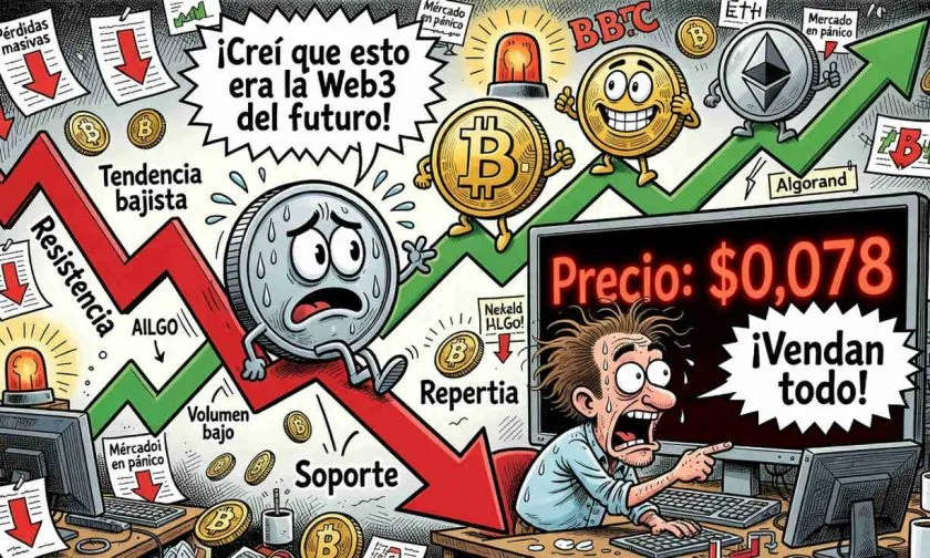 Algorand (ALGO) se desploma un 7,6% semanal y pone a prueba el soporte de USD $0,077
