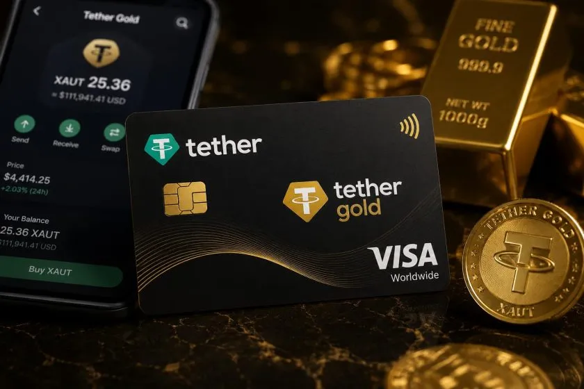 Tether lanza tarjeta Visa respaldada por oro tokenizado y promete recompensas en XAUT