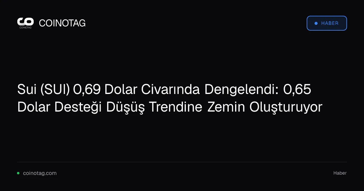 Sui (SUI) 0,69 Dolar Civarında Dengelendi: 0,65 Dolar Desteği Düşüş Trendine Zemin Oluşturuyor
