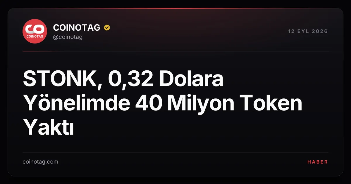 STONK, 40 milyon token yakarak 0,32 dolara doğru ilerliyor