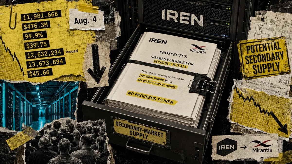 IREN’s $625 million AI bet creates a $476 million stock overhang