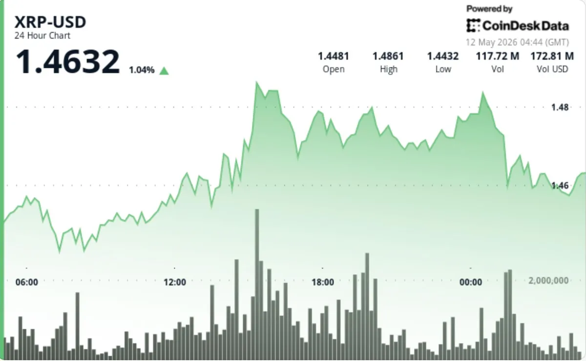 Ripple-linked XRP holds near $1.46 as breakout attempt fades despite $200 million raise