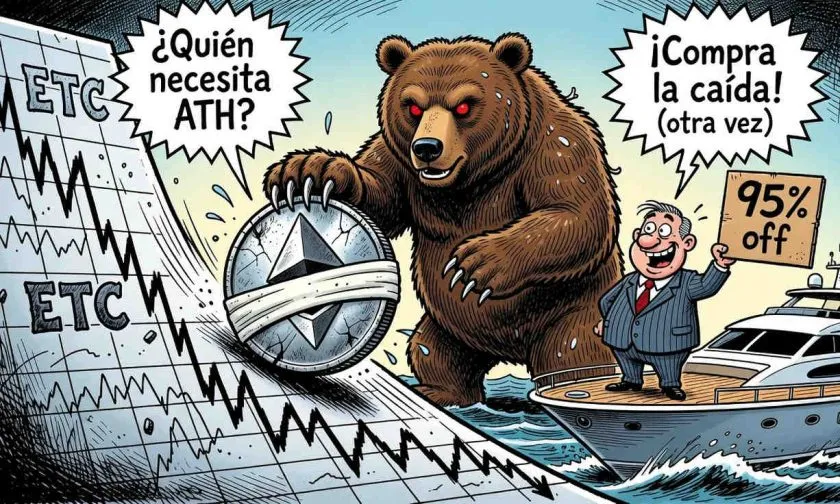 ETC se desploma un 63% anual y toca mínimos de ciclo: ¿capitulación o trampa de valor?