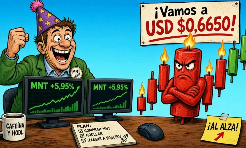 Mantle (MNT) crece un 5,95% y duplica su volumen diario, acercándose a resistencia