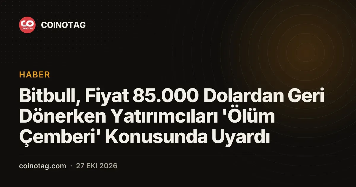 Bitbull, Fiyat 85.000 Dolardan Geri Dönerken Yatırımcıları 'Ölüm Çemberi' Konusunda Uyardı