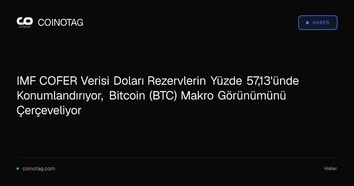 IMF COFER Verisi Doları Rezervlerin Yüzde 57,13'ünde Konumlandırıyor, Bitcoin (BTC) Makro Görünümünü Çerçeveliyor