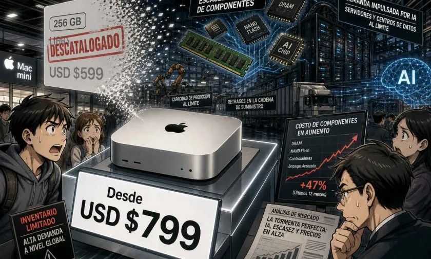 Apple elimina el Mac mini de 256 GB y eleva su precio inicial a USD $799
