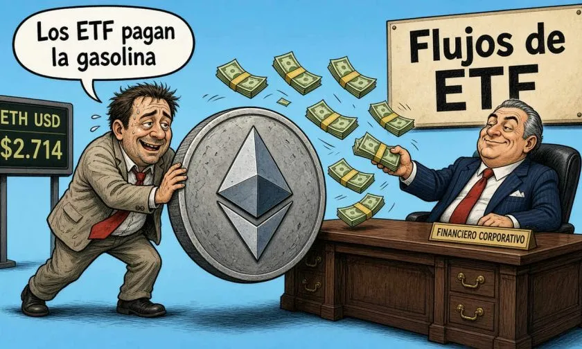 Ethereum alcanza USD $2.714, impulsado por flujos de ETF y regulaciones claras