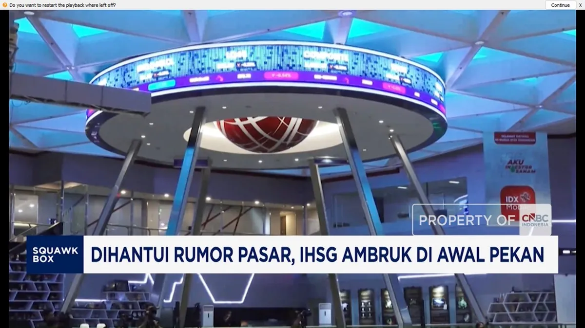 IHSG anjlok 2,59% ke level 5.936,14 akibat tekanan rumor pasar