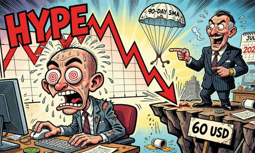 HYPE se desploma un 7,8% y activa la defensa del soporte de 57 dólares