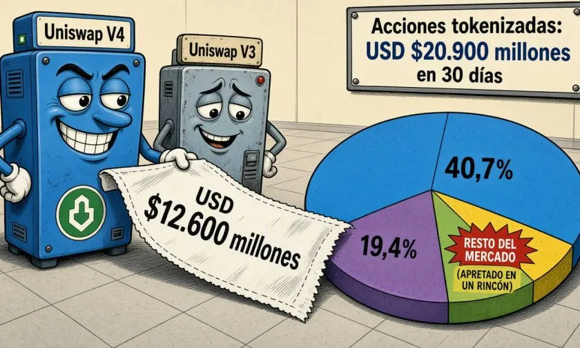 Uniswap concentró USD $12.600 millones en acciones tokenizadas durante 30 días
