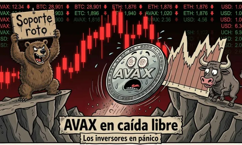 AVAX cae 3,5% y se acerca a soportes críticos