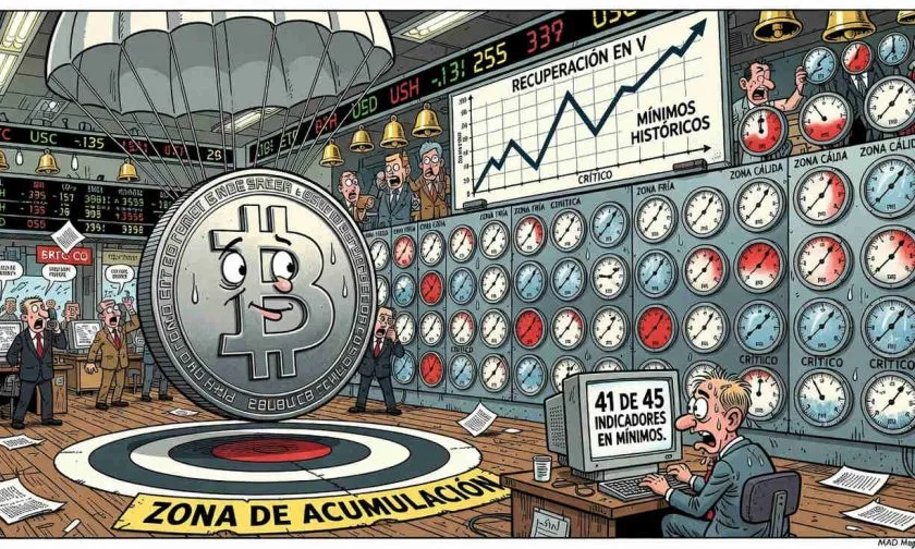 Bitcoin en zona de acumulación: 41 de 45 indicadores on-chain en mínimos de ciclo