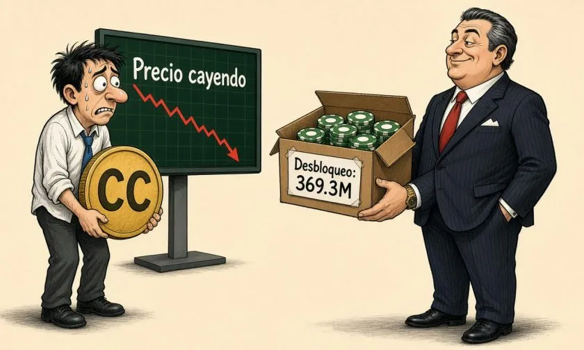 Canton (CC) cae un 2,81% tras desbloqueo de 369,3 millones de tokens