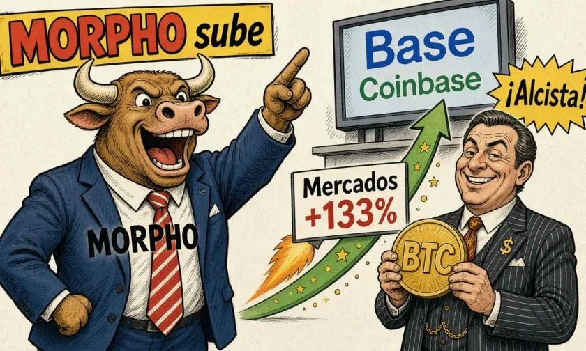 Morpho muestra tendencia alcista con expansión del 133% en Base junto a Coinbase