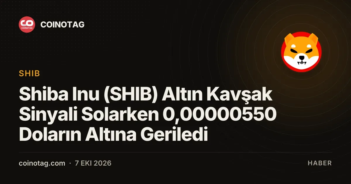Shiba Inu (SHIB) 0,00000539 dolara gerileyerek altın kavşak sinyali verdi