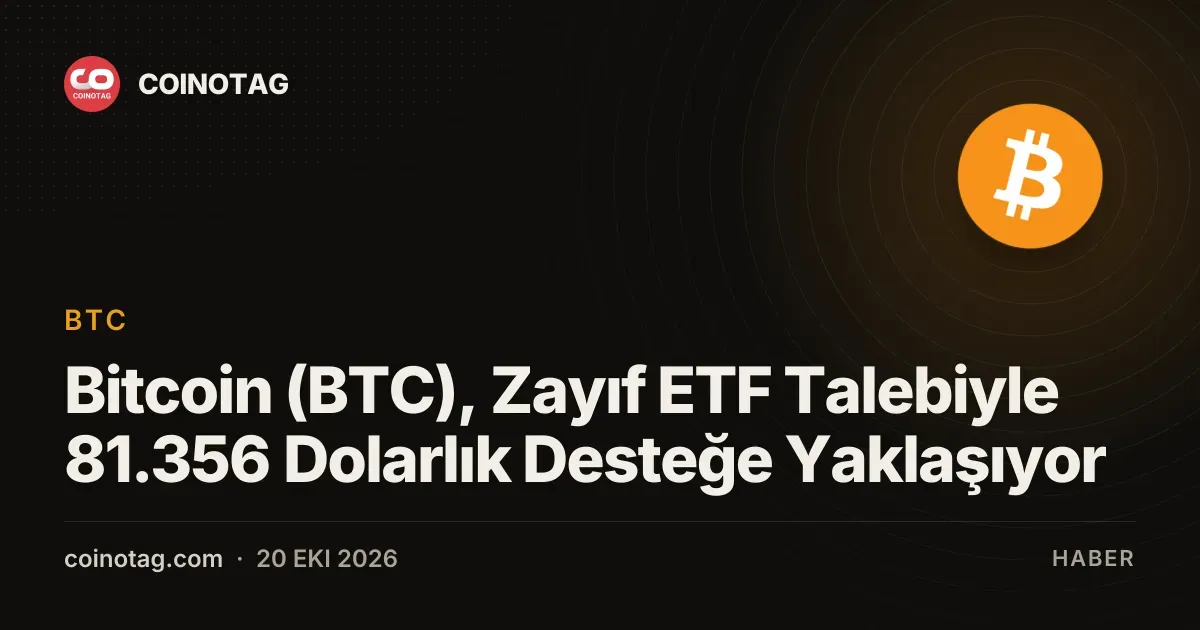 Zayif ETF talebi ve enflasyon baskisiyla Bitcoin 81.356 dolara geriliyor
