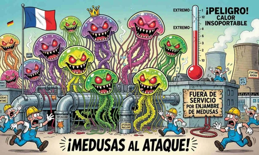 Medusas noquean 3.2 GW nucleares en Francia en plena ola de calor
