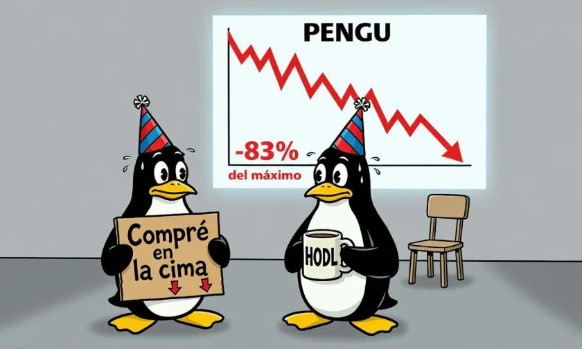 PENGU se mantiene en niveles críticos mientras el mercado espera recortes de tasas
