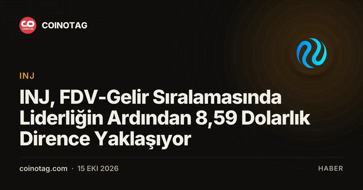 INJ, FDV-Gelir Sıralamasında Liderliğin Ardından 8,59 Dolarlık Dirence Yaklaşıyor
