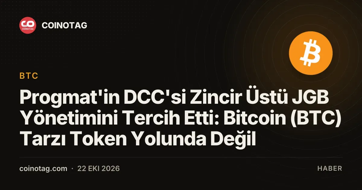Progmat'in 69 üyeli konsorsiyumu, JGB'leri zincir üstü yönetmeyi önerdi