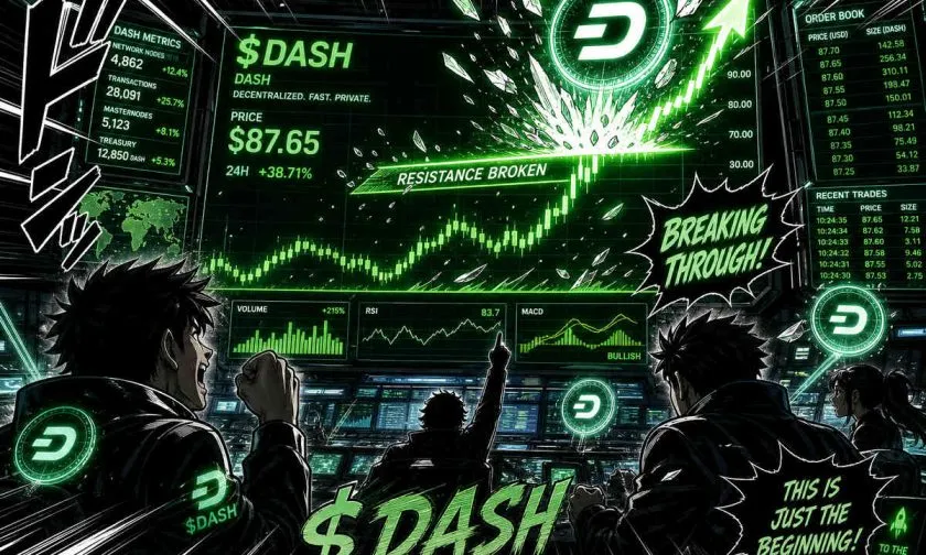Dash sube 4,83% y desafía resistencias clave