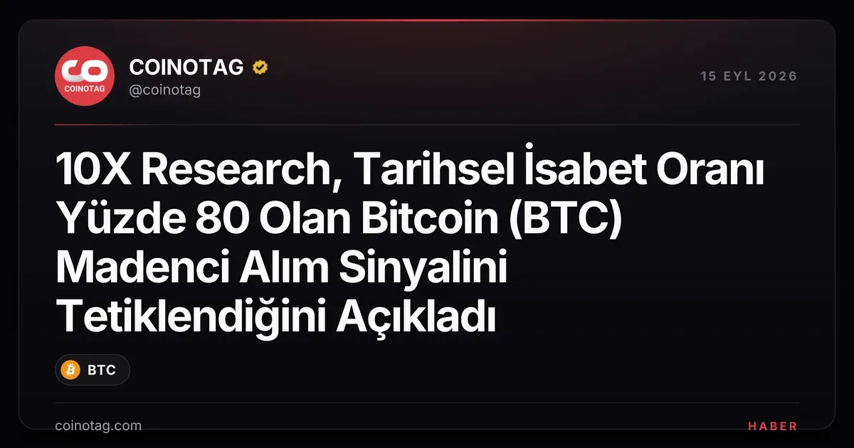 Bitcoin madenci alım sinyali 10X Research ile yüzde 80 isabet oranına ulaştı