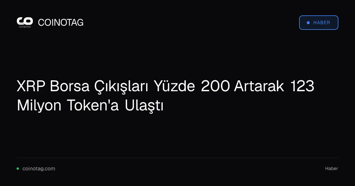 XRP Borsa Çıkışları Yüzde 200 Artarak 123 Milyon Token'a Ulaştı