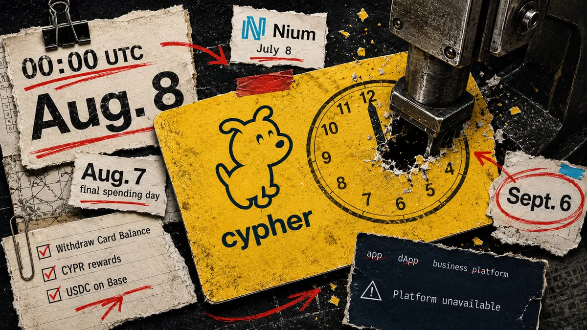 Cypher and Osmosis card usage ends tonight, impacting unbacked wallets