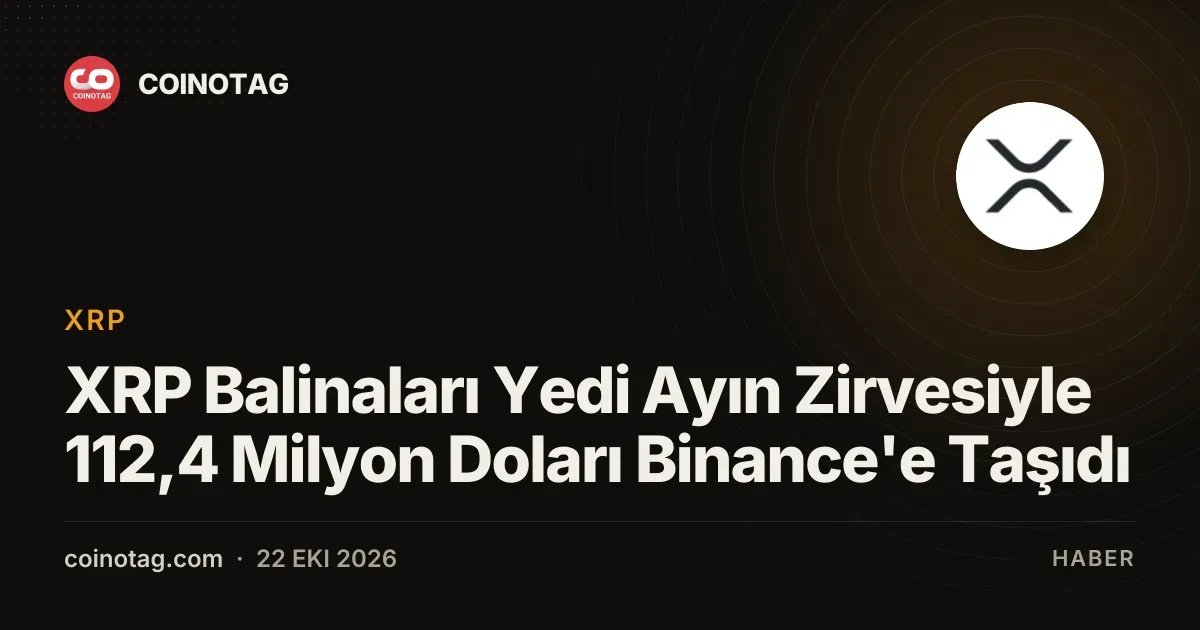 XRP yatirimcilari Binance borsasina 112,4 milyon dolar tasiyarak yedi ayin zirvesine ulasti
