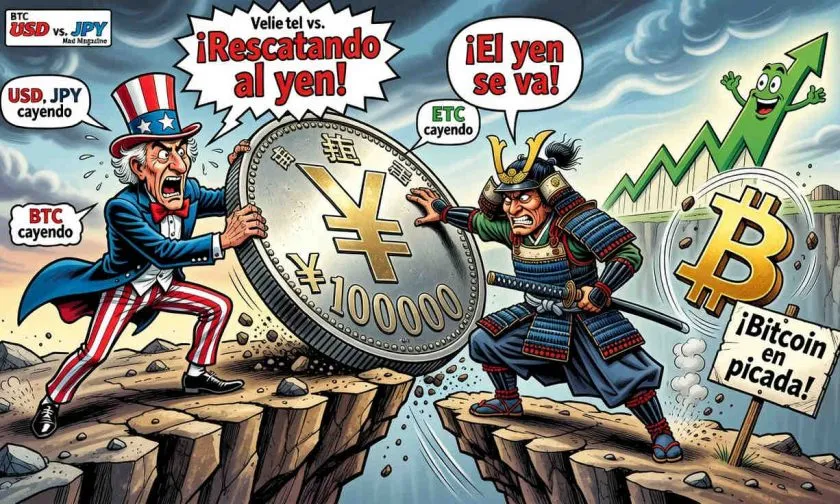 EE.UU. compra yenes por primera vez en 28 años y Bitcoin siente el golpe