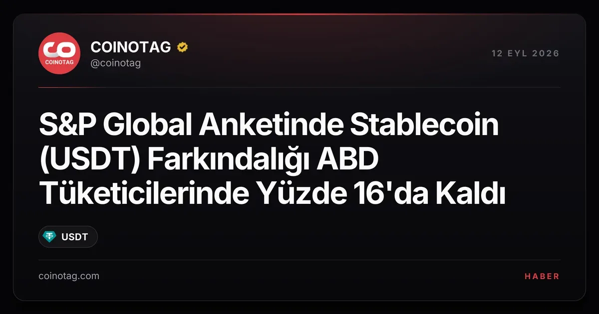 S&P Global Anketinde Stablecoin (USDT) Farkındalığı ABD Tüketicilerinde Yüzde 16'da Kaldı