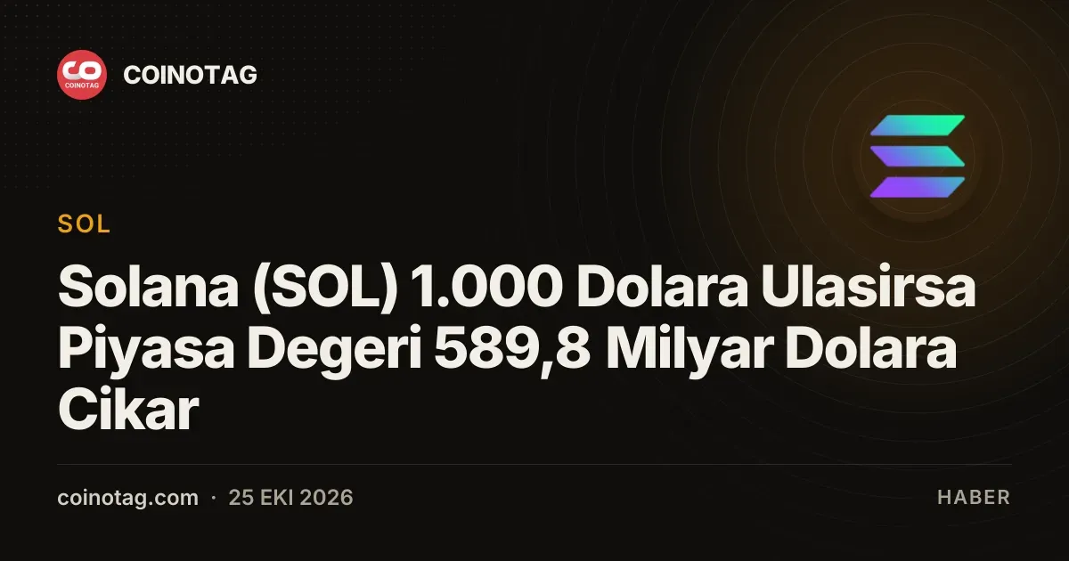 Solana (SOL) 1.000 Dolara Ulasirsa Piyasa Degeri 589,8 Milyar Dolara Cikar