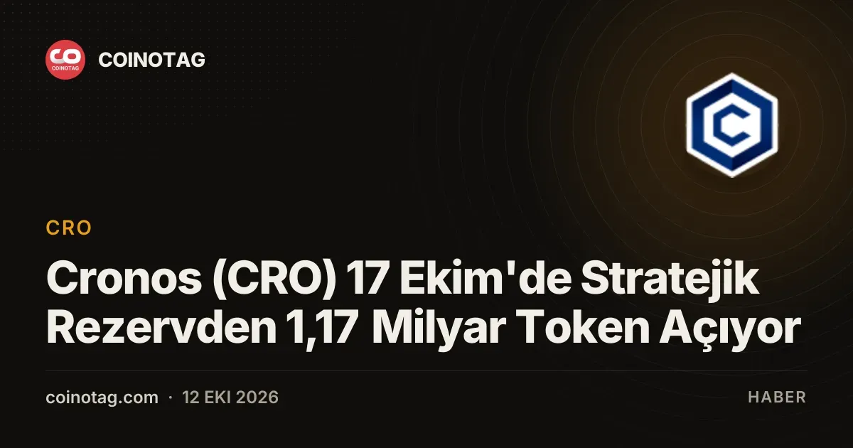 Cronos stratejik rezerv kilit açılışıyla 69,5 milyon dolar değerinde CRO salıyor