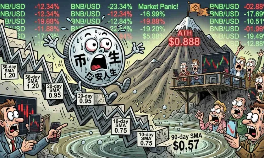 币安人生 se desploma un 16.59% semanal en medio de corrección técnica tras rally de 437% en 2026