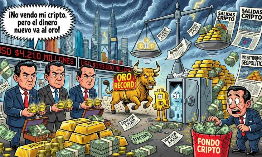 Inversores adinerados de Asia frenan nuevas compras de cripto mientras el oro alcanza récord
