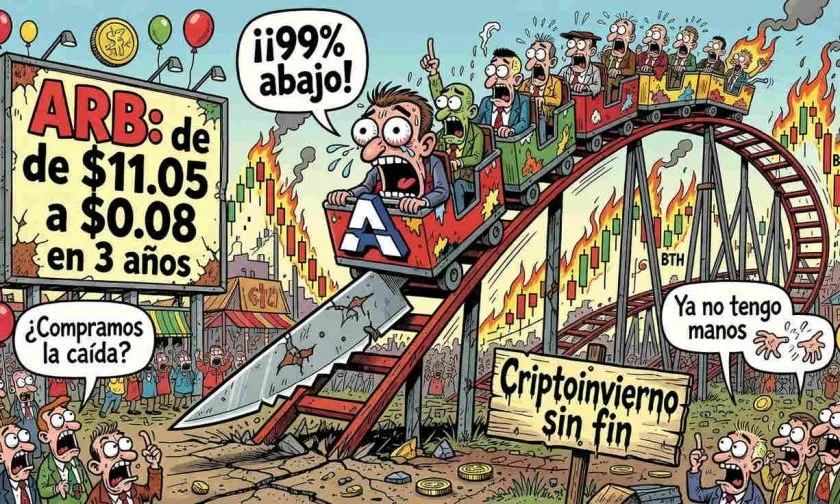Arbitrum lucha por no desaparecer: ARB cae 99% desde su máximo y el volumen se desploma