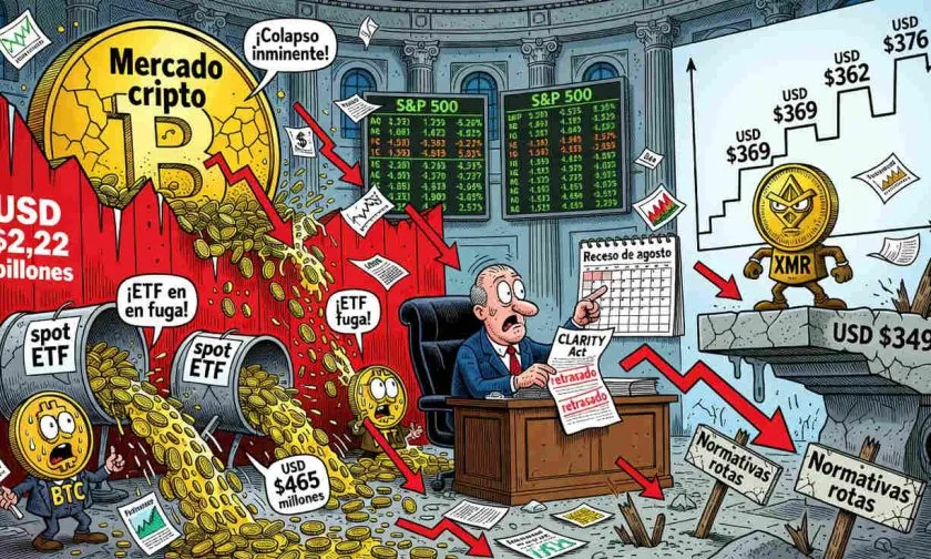 El mercado cripto cae ante la demora del CLARITY Act y las salidas de los ETFs de Bitcoin