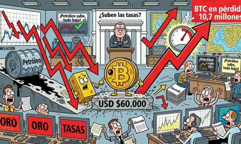 Bitcoin marca récord de oferta en pérdidas, pero eso no asegura un piso en USD $60.000