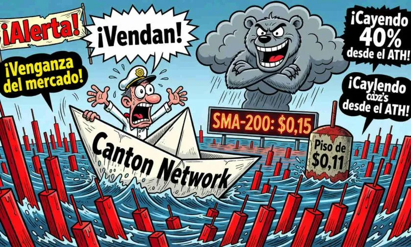Canton Network (CC) cae 3,35% a $0,116 mientras el volumen se desploma 43%
