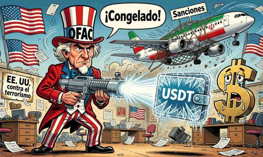 Tether congela más de $131 millones en USDT tras sanciones de EE. UU. a Irán