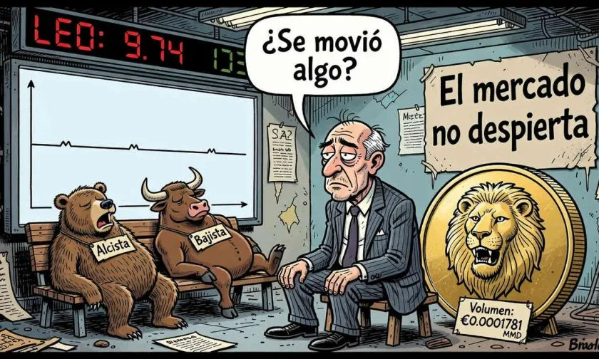 LEO se estabiliza en USD $9,74 con volumen en mínimos y mirada puesta en su ATH