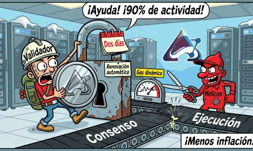 Avalanche activa Helicon y reduce a dos días el staking mínimo de AVAX