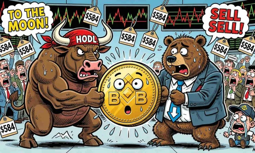 BNB se consolida bajo los $600 mientras el mercado se pregunta si el soporte de $570 mantendrá