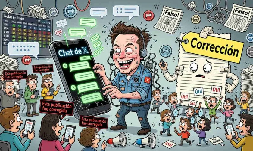Elon Musk anuncia alertas por DM para corregir publicaciones engañosas en X